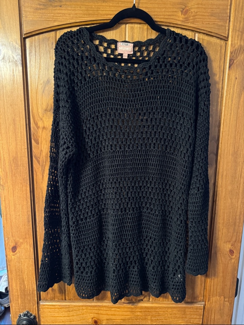 Show Me Your MuMu Black Open-Weave Swim Coverup